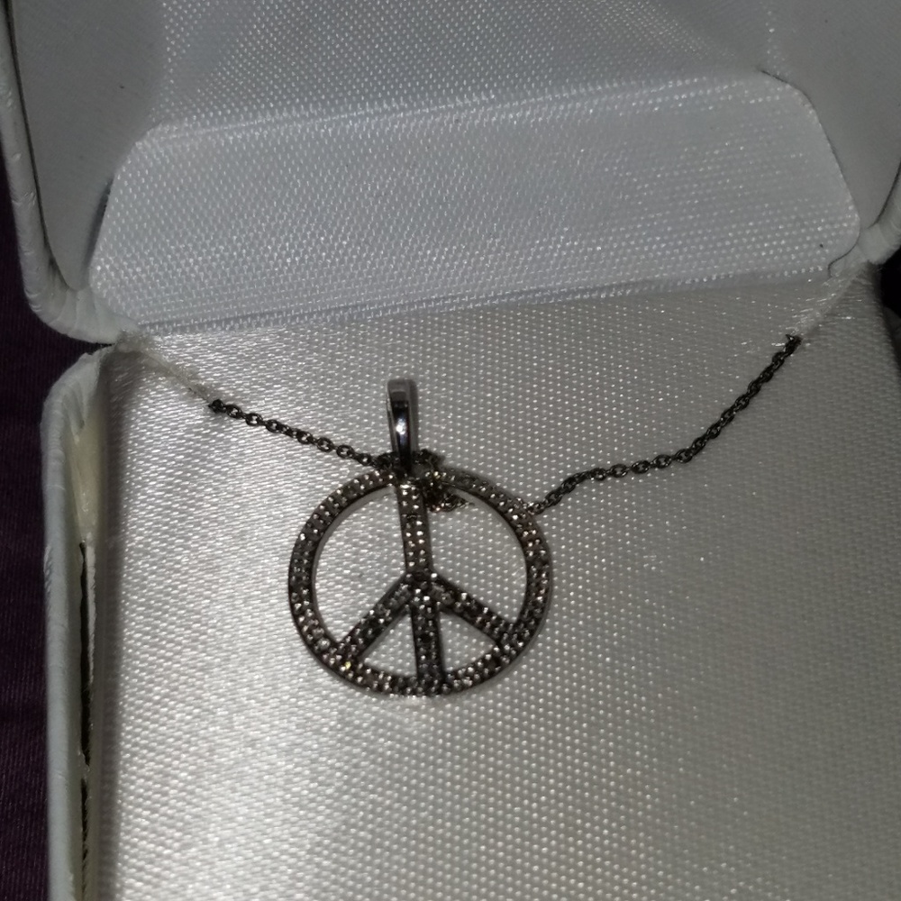 Sterling silver chain and .10ct diamond charm